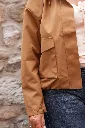 Parka courte à capuche et poches à rabat - Camel — vue 2