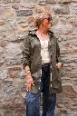 Imperméable long à capuche - Kaki — vue 2