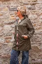 Imperméable long à capuche - Kaki — vue 5