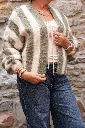 Gilet mohair rayé - Olive & écru — vue 4