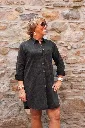 Robe chemise en coton délavé - Noir — vue 2