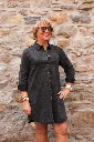 Robe chemise en coton délavé - Noir — vue 3
