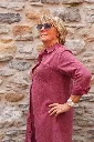 Robe chemise en coton délavé - Bordeaux — vue 2
