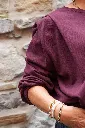 Sweat à pinces épaulettes - Açaï — vue 4