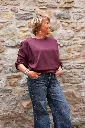 Sweat à pinces épaulettes - Açaï — vue 5