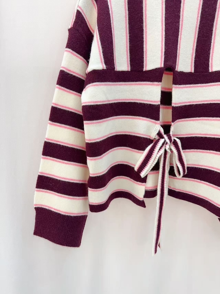 Pull - Burgundy/beige