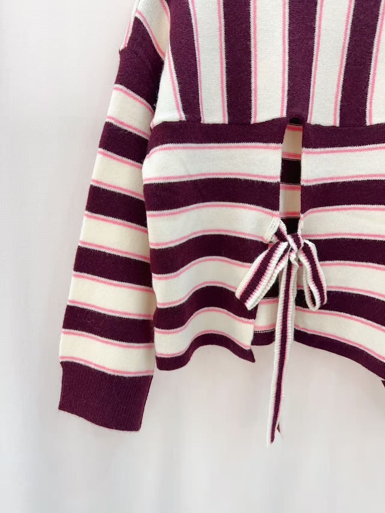 Pull - Burgundy/beige (2)