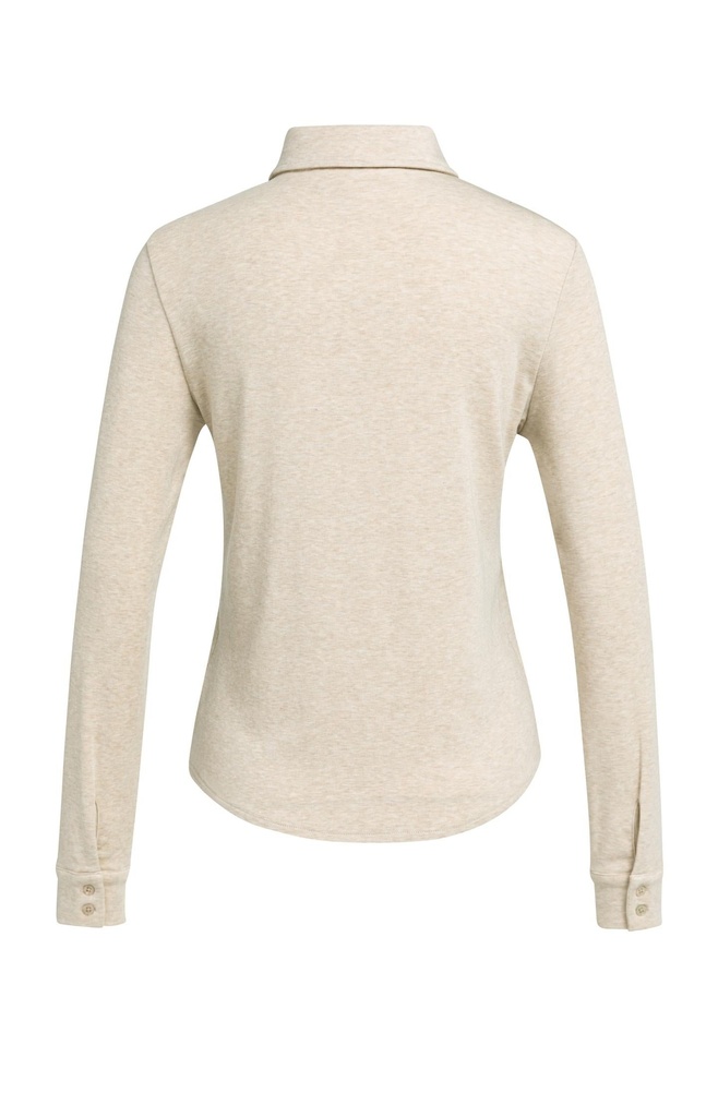 Chemisier en jersey chiné avec col - YAYA - Pure Cashmere Grey Melange (2)