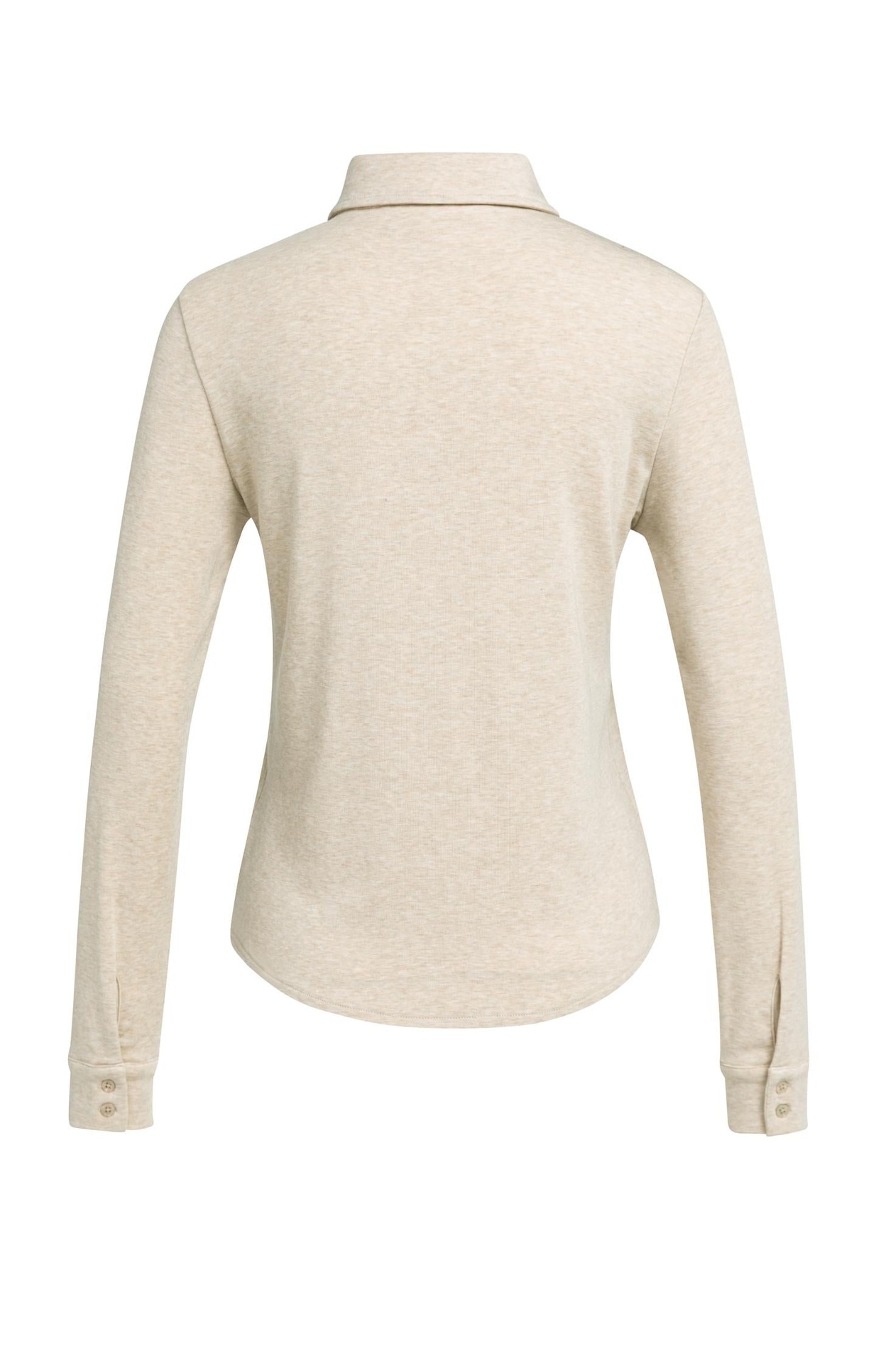 Chemisier en jersey chiné avec col - YAYA - Pure Cashmere Grey Melange (2)