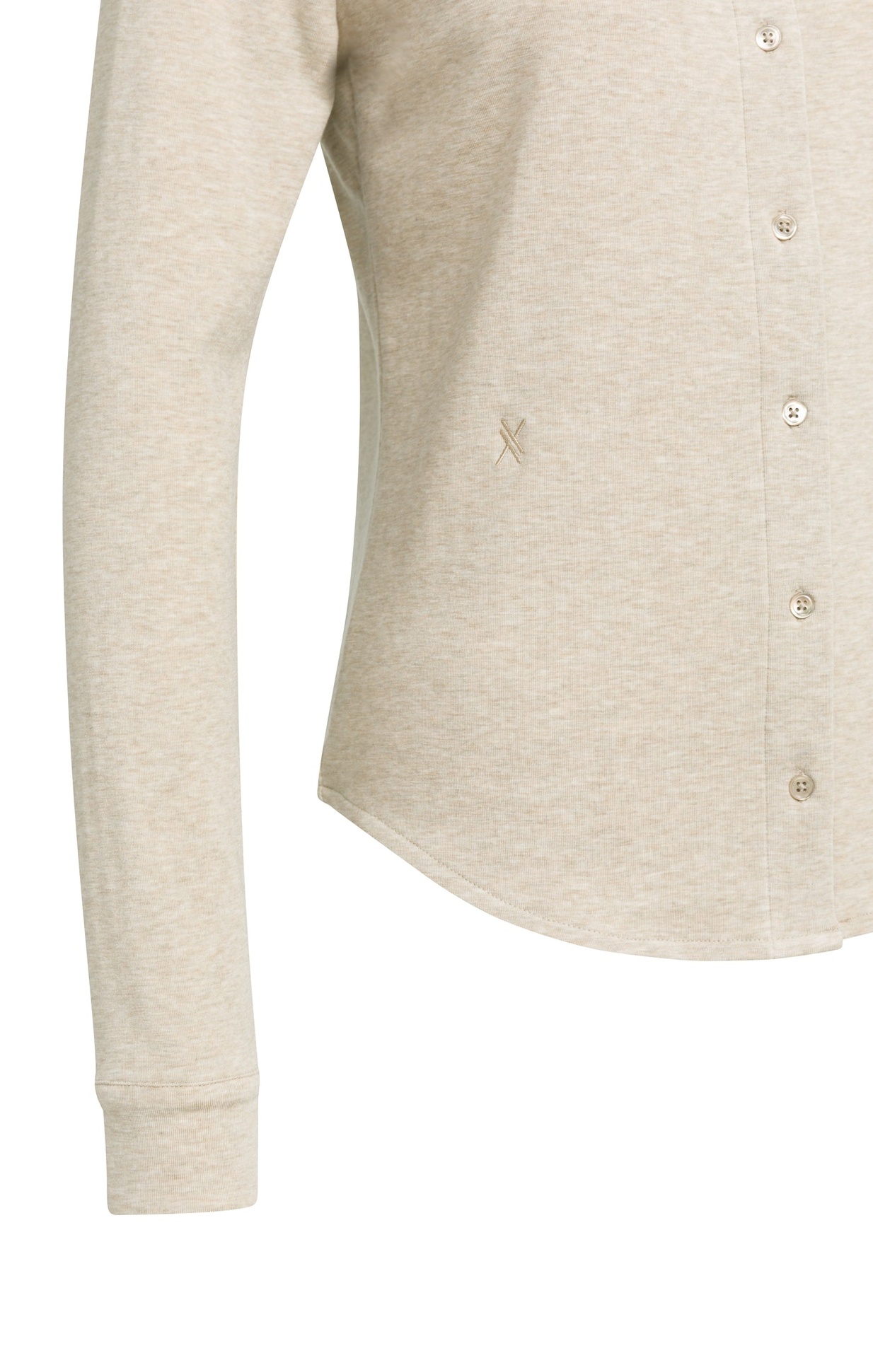 Chemisier en jersey chiné avec col - YAYA - Pure Cashmere Grey Melange (3)