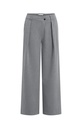 Pantalon en tissu à jambes larges et fermeture asymétrique - YAYA - Anthracite Melange (2)