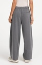 Pantalon en tissu à jambes larges et fermeture asymétrique - YAYA - Anthracite Melange (5)