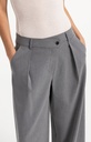 Pantalon en tissu à jambes larges et fermeture asymétrique - YAYA - Anthracite Melange (6)