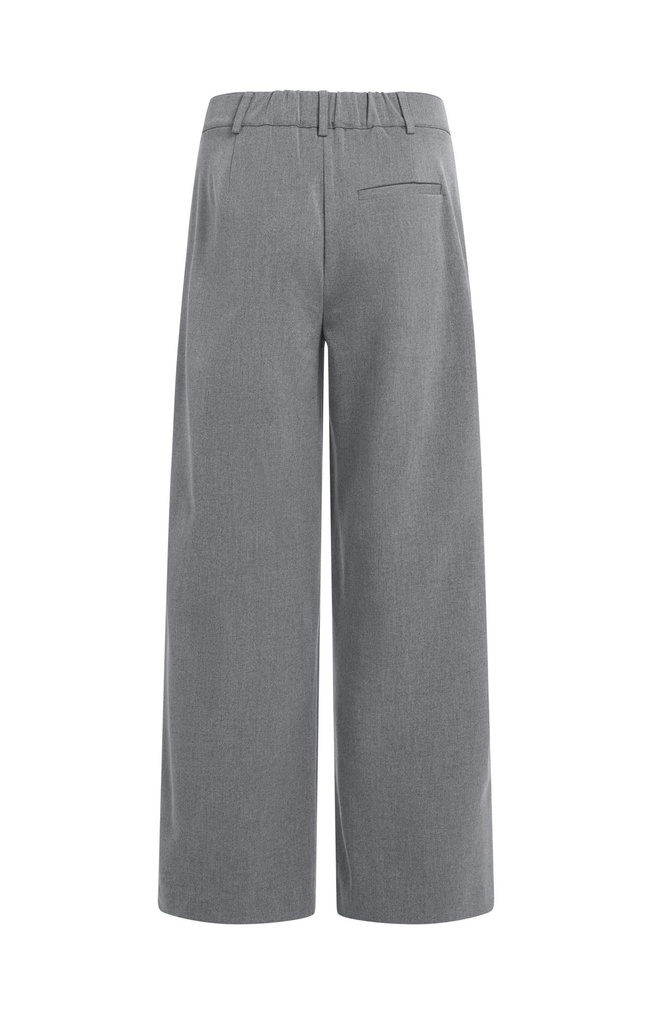 Pantalon en tissu à jambes larges et fermeture asymétrique - YAYA - Anthracite Melange (11)