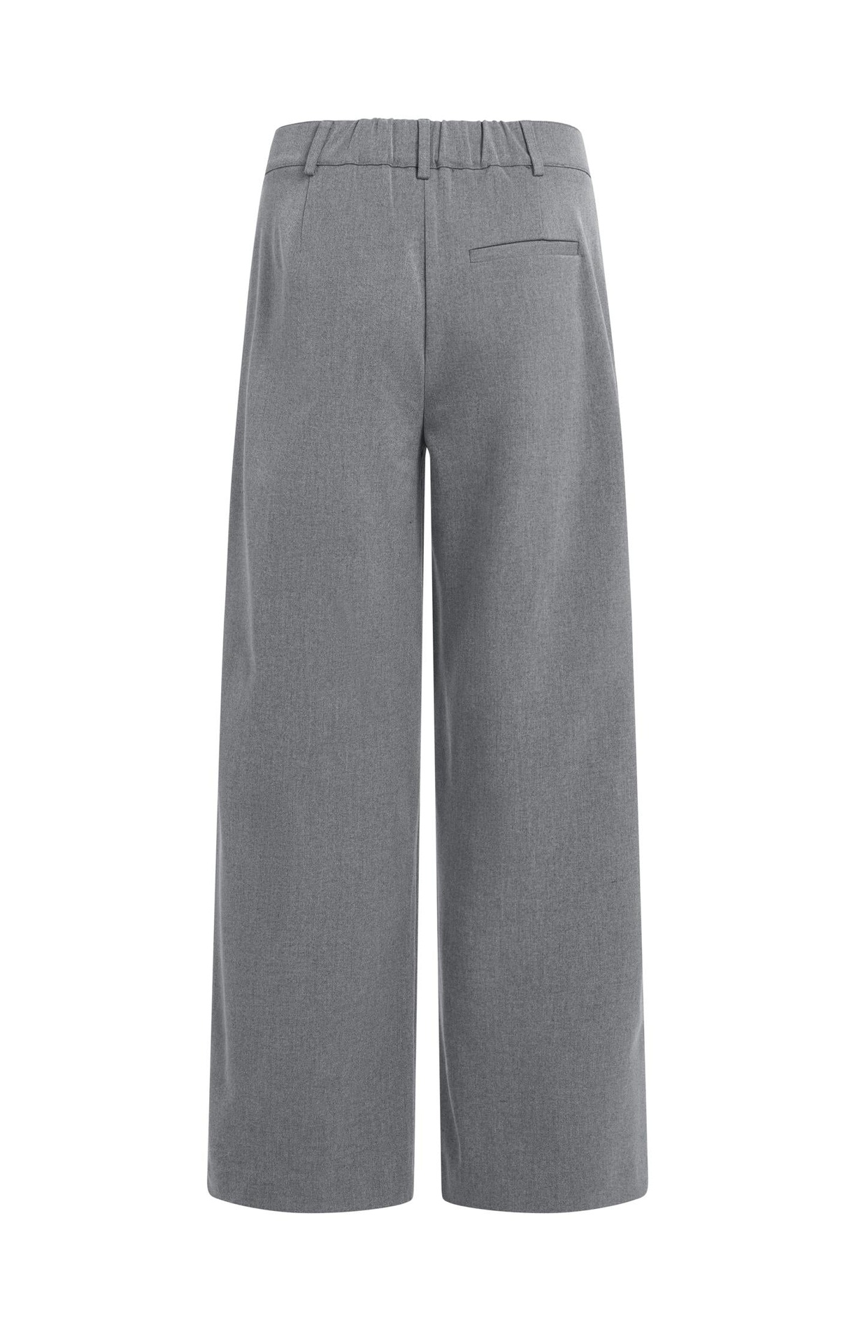 Pantalon en tissu à jambes larges et fermeture asymétrique - YAYA - Anthracite Melange (11)