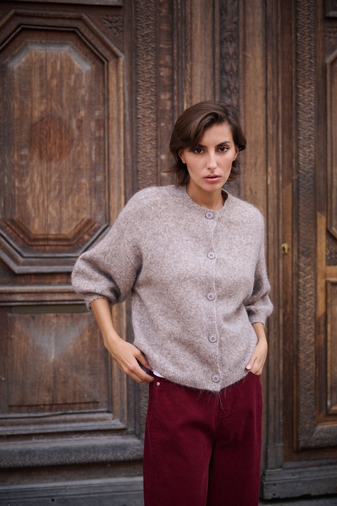 Gilet manches 3/4 - Taupe (3)