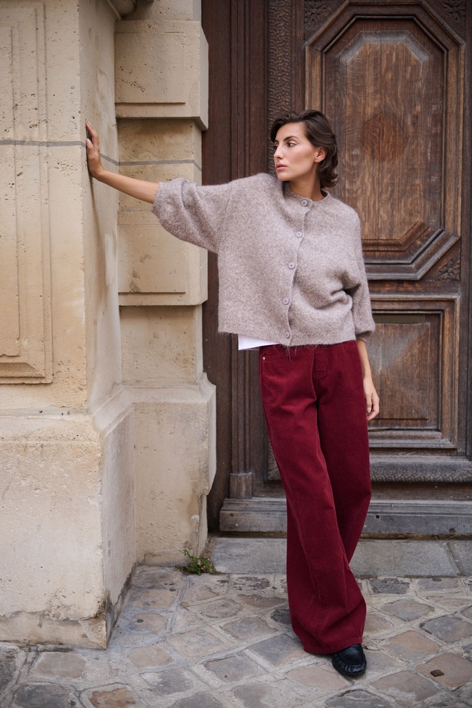 Gilet manches 3/4 - Taupe (5)