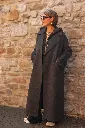Manteau extra-long en laine mélangée et à la coupe oversize - YAYA - Hole Black Melange (vue 7)