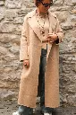 Manteau extra-long en laine mélangée et à la coupe oversize - YAYA - Cornstalk Brown Melange — vue 21
