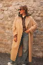 Manteau extra-long en laine mélangée et à la coupe oversize - YAYA - Cornstalk Brown Melange — vue 22