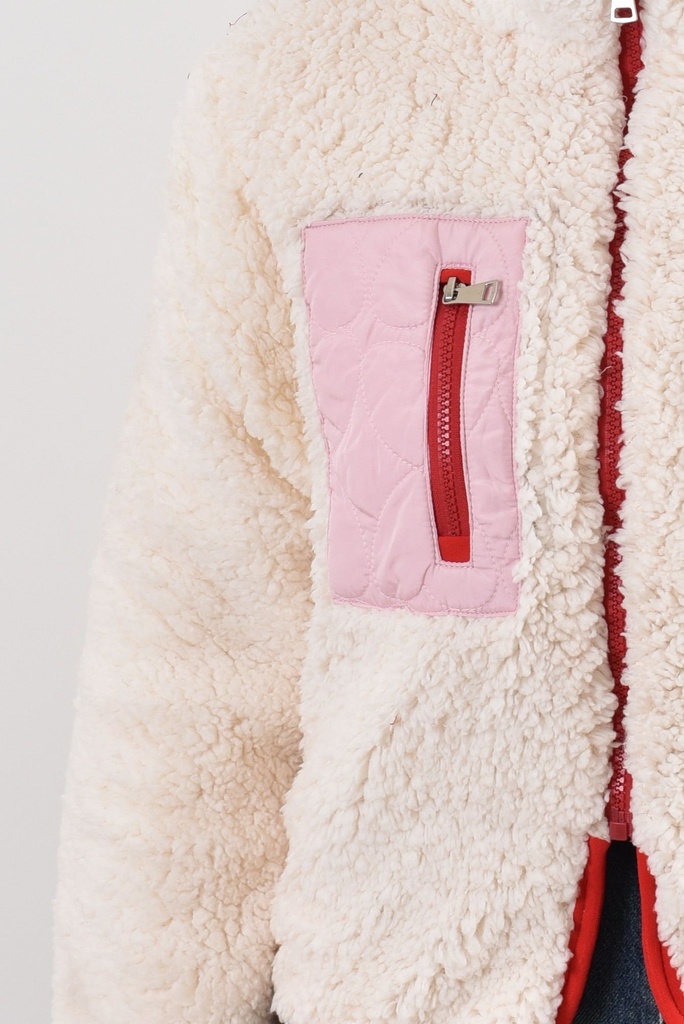 Veste polar couture colorée - Beige (2)