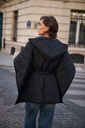 Manteau cape matelassé oversize - Noir (4)