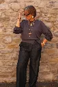 Pull léger avec ceinture et détails plissés - YAYA - Hole Black (vue 5)