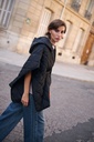 Manteau cape matelassé oversize - Noir (8)