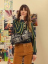 SAC MULTI-POCHES CUIR PYTHON GRIS ET NOIR UNISEXE LEBASSET 90'S PYTHON - GRIS / NOIR — vue 3