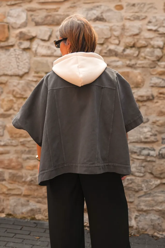 Veste courte manches cape - Smoke (vue 3)