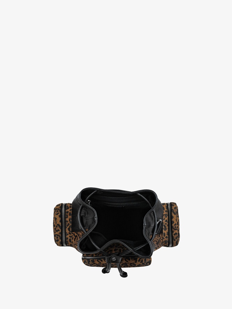 SAC SEAU CUIR LÉOPARD NOIR UNISEXE LESEAU 90'S LÉOPARD - NOIR — vue 5