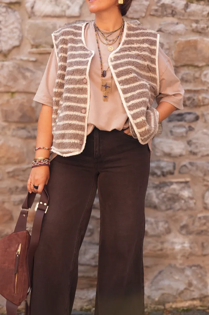 Jeans palazzo  - brun (vue 5)