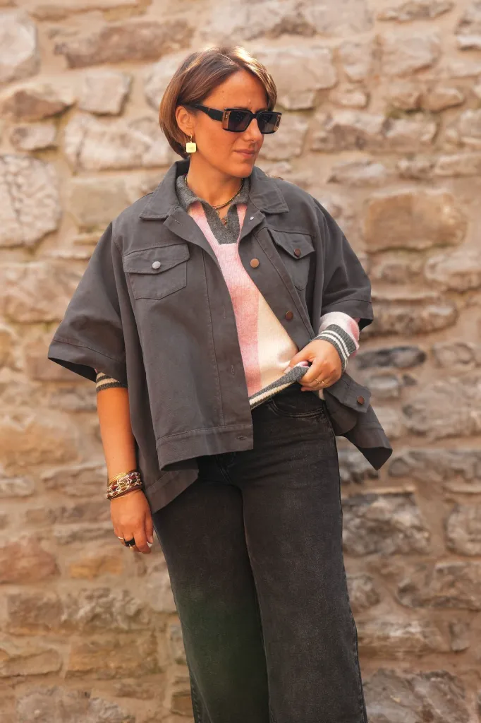 Jeans wide leg - gris foncé (vue 8)