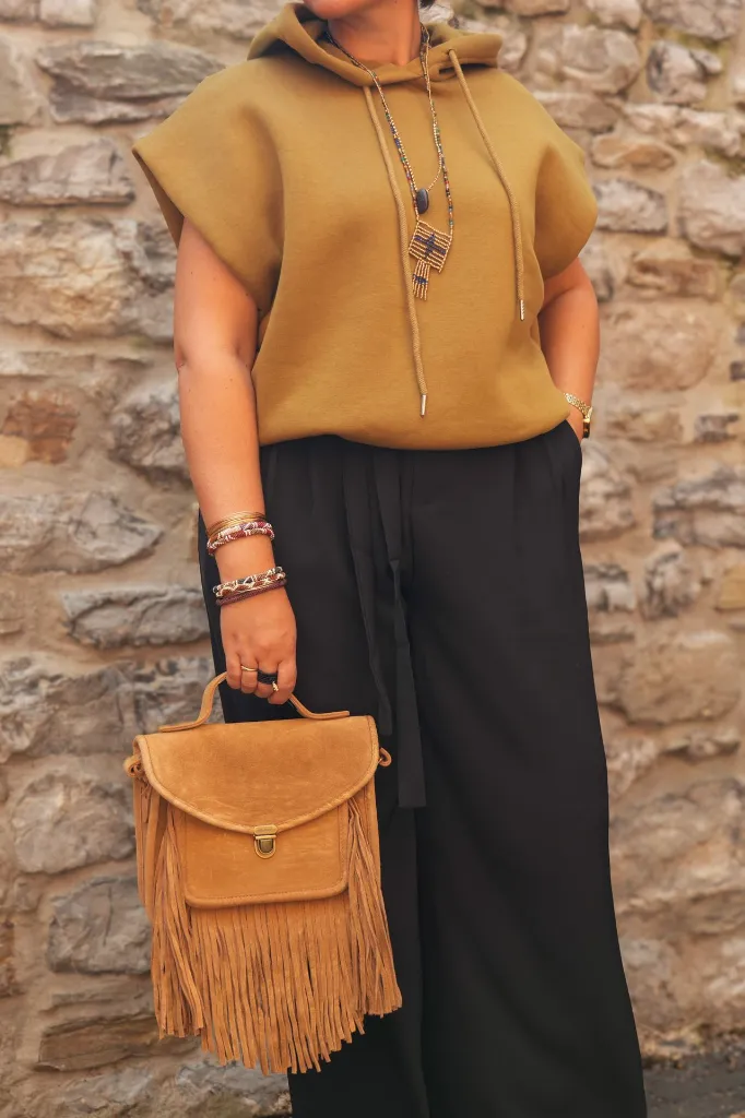 Sweat à capuche sans manches - Olive (vue 3)