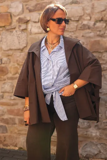 Chemise portefeuille à nouer - bleu