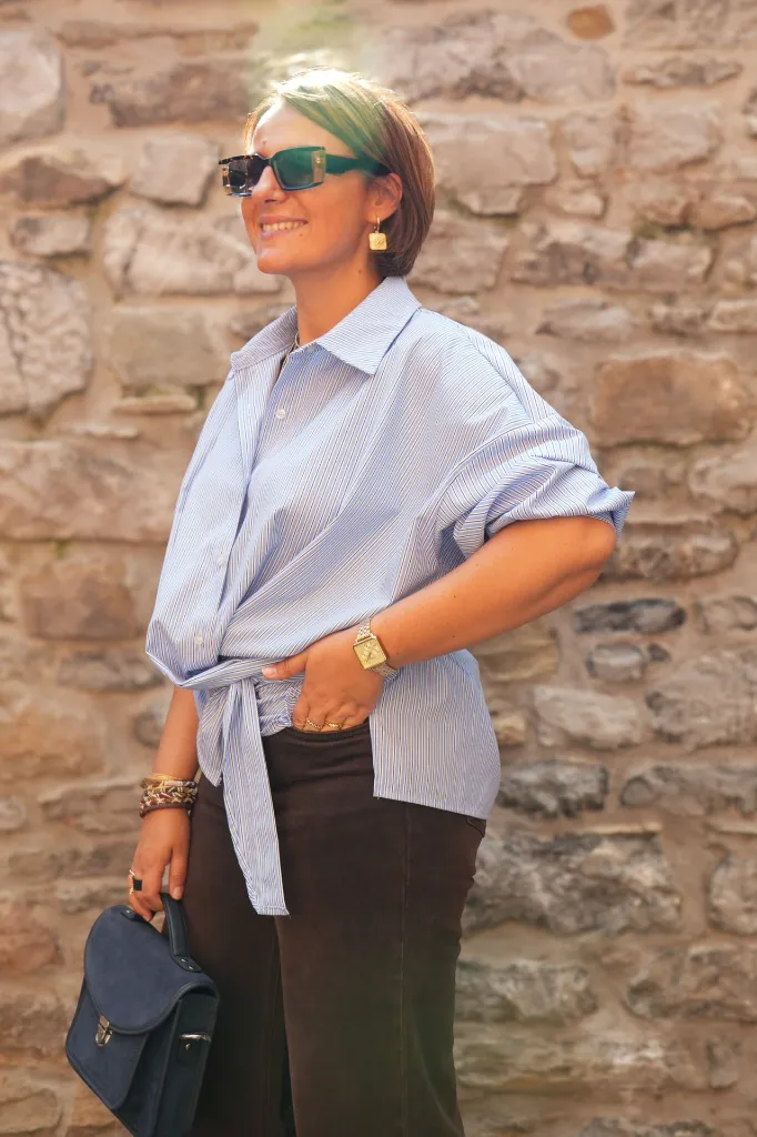 Chemise portefeuille à nouer - bleu (vue 7)