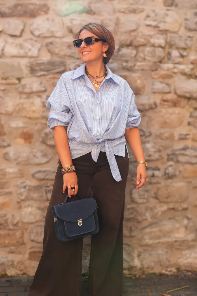 Chemise portefeuille à nouer - bleu (vue 9)