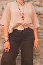 T-shirt oversize délavé - Beige sable (vue 2)
