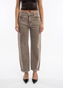 Jeans mom - Taupe délavé (4)