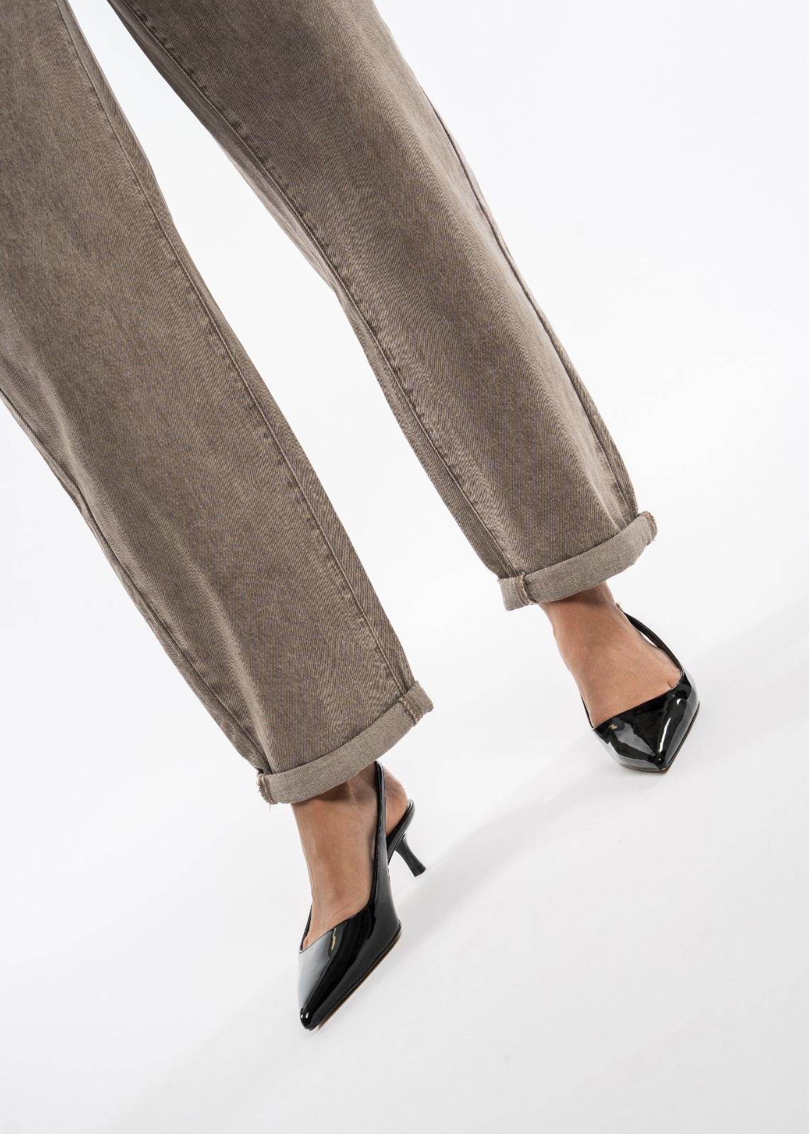 Jeans mom - Taupe délavé (7)