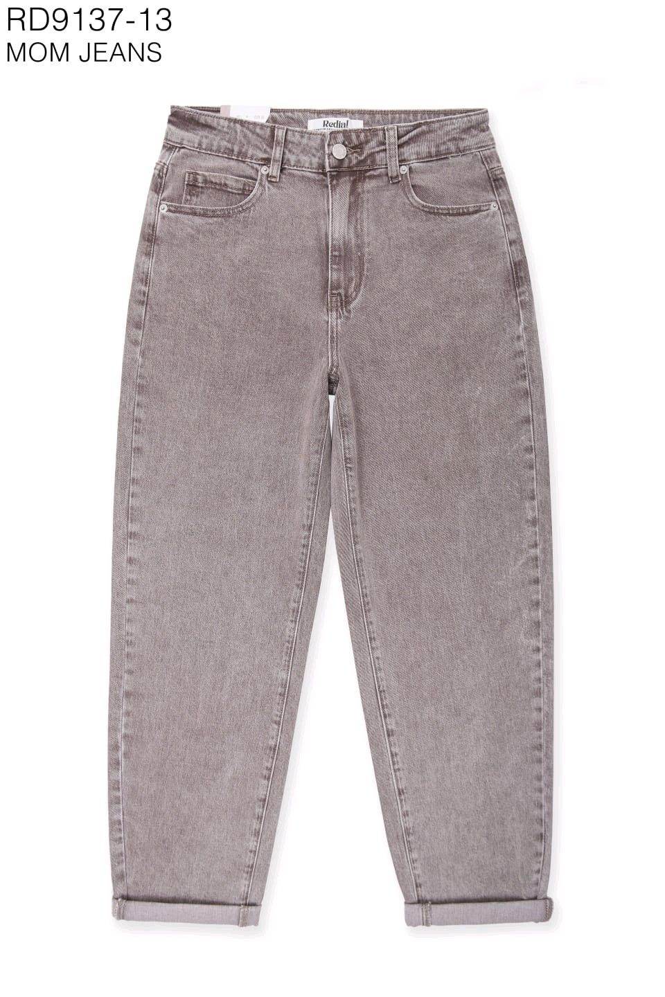 Jeans mom - Taupe délavé (8)
