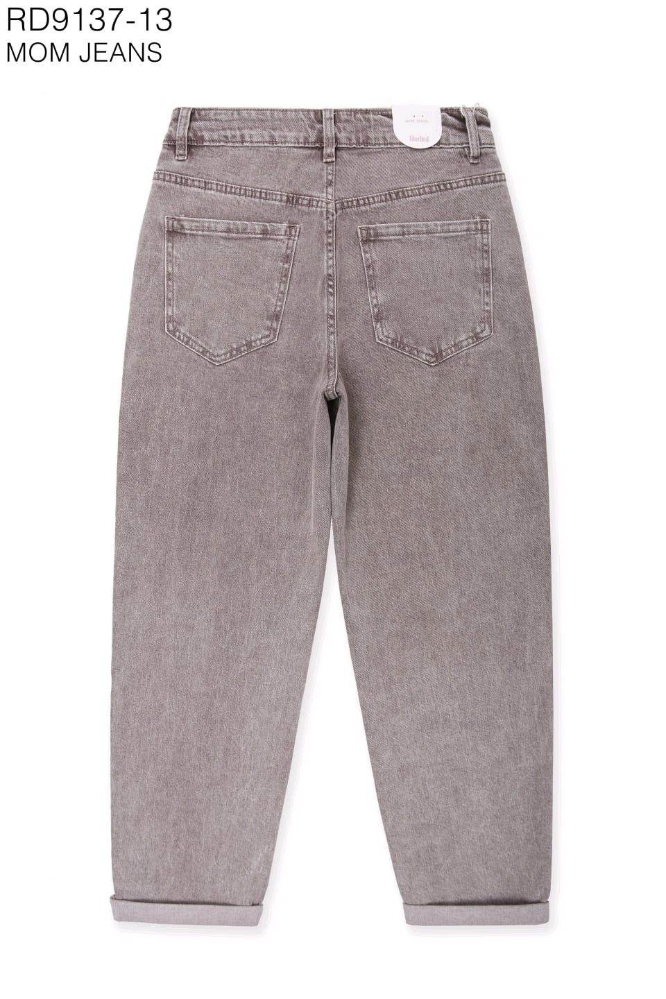 Jeans mom - Taupe délavé (9)