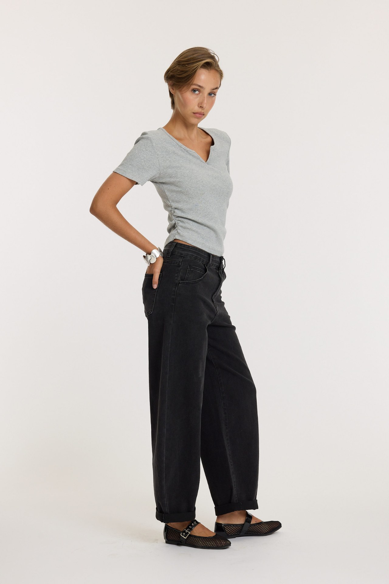 Jeans Balloon / barrel - Noir (3)