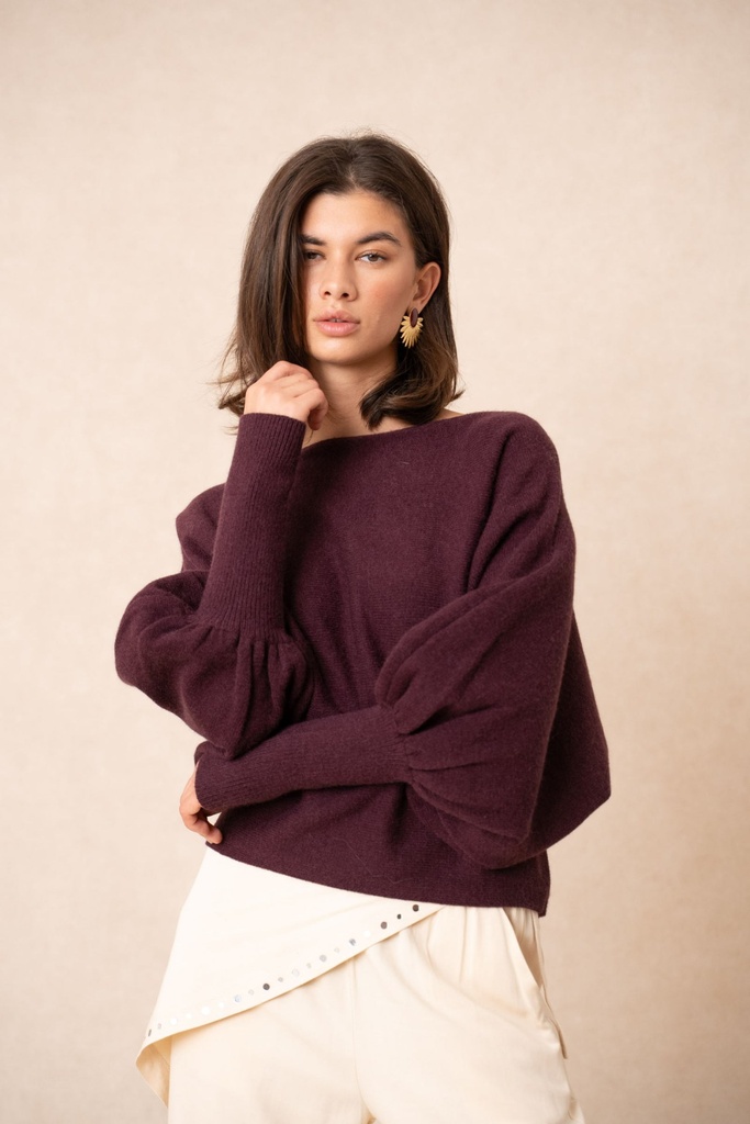 Pull en viscose - Bordeaux (3)