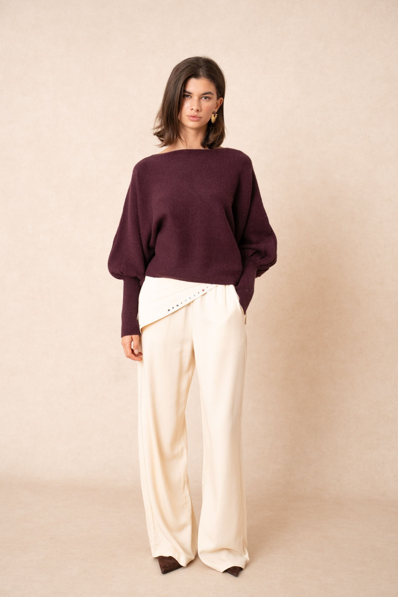 Pull en viscose - Bordeaux (4)