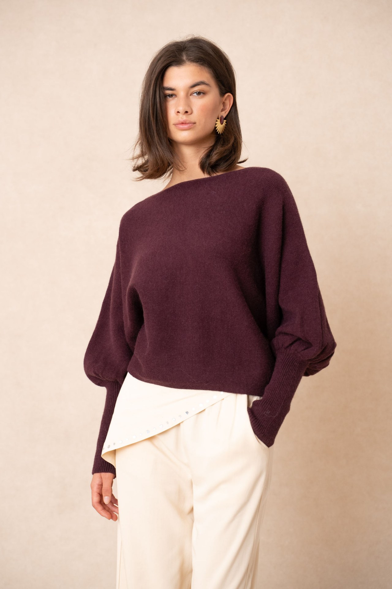 Pull en viscose - Bordeaux (5)