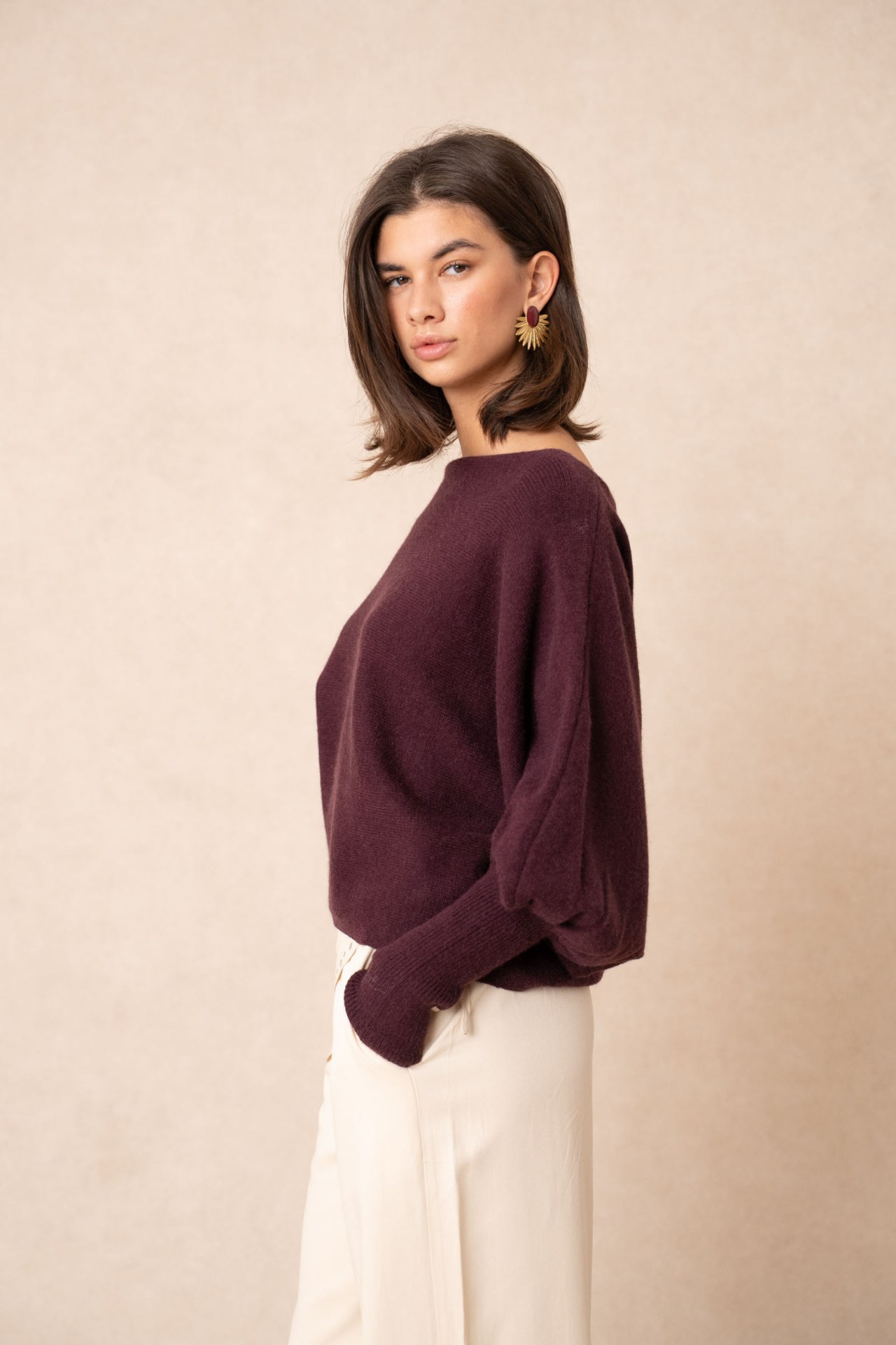 Pull en viscose - Bordeaux (6)