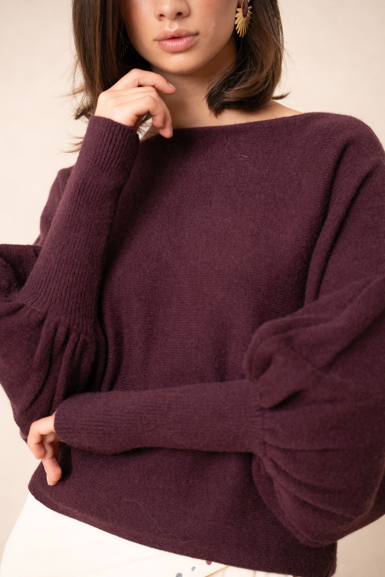 Pull en viscose - Bordeaux (8)