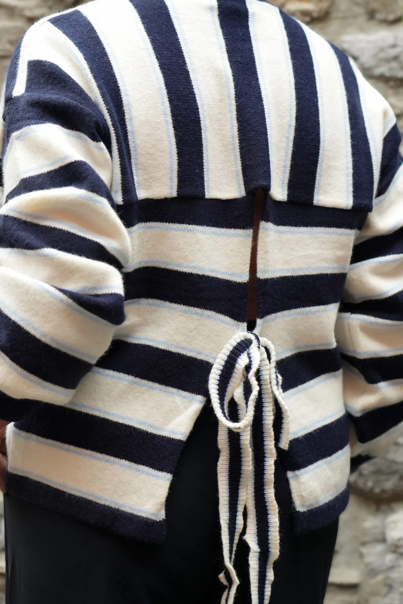 Pull - Marine/beige (vue 3)