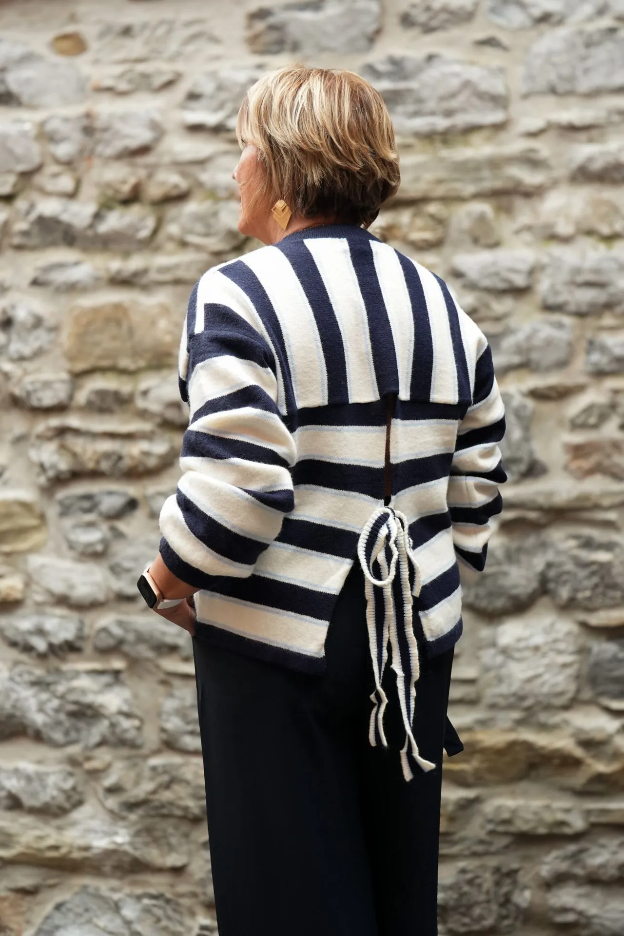 Pull - Marine/beige (vue 5)